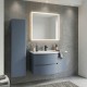 ARMONIA Meuble vasque 105 cm bleu-mer extension à droite + 1 colonne