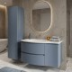 ARMONIA Meuble vasque 105 cm bleu-mer extension à droite + 1 colonne