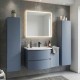 ARMONIA Meuble vasque 105 cm bleu-mer extension à droite + 2 colonnes