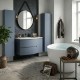 ARMONIA Meuble vasque 105 cm bleu-mer extension à droite + 2 colonnes