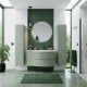ARMONIA Meuble vasque 105 cm vert extension gauche + 2 colonnes