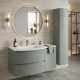 ARMONIA Meuble vasque 105 cm vert extension droite + 1 colonne