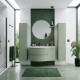 ARMONIA Meuble vasque 105 cm vert extension droite + 2 colonnes