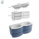 dimensions meuble double vasque 140 cm Bleu-Mer
