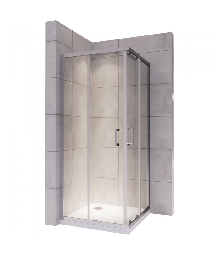 porte douche coulissante verre transparent