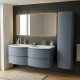 ARMONIA meuble double vasque 140 cm Bleu-Mer + 1 colonne