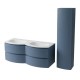 ARMONIA meuble double vasque 140 cm Bleu-Mer + 1 colonne