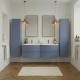 ARMONIA meuble double vasque 140 cm Bleu-Mer + 2 colonnes