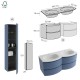 dimensions meuble double vasque 140 cm Bleu-Mer + 2 colonnes