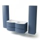 ARMONIA meuble double vasque 140 cm Bleu-Mer + 2 colonnes