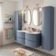 ARMONIA meuble double vasque 140 cm Bleu-Mer + 2 colonnes