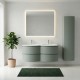 ARMONIA Meuble double vasque 140 cm vert sauge + 1 colonne