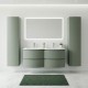 ARMONIA Meuble double vasque 140 cm vert sauge + 2 colonnnes