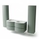 ARMONIA Meuble double vasque 140 cm vert sauge + 2 colonnnes