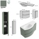 Dimensions meuble vasque 105 cm vert extension droite + 1 colonne