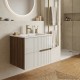 EVA Chêne Moka et Blanc brillant cannelé - largeur 60 cm