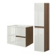 EVA Chêne Moka et Blanc brillant cannelé - largeur 60 cm + 1 colonne