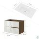 Meuble largeur 80cm + vasque intégrée