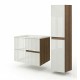 EVA Chêne Moka et Blanc brillant cannelé - largeur 80 cm + 1 colonne