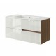 EVA Chêne Moka et Blanc brillant cannelé - largeur 100 cm