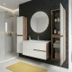 EVA Chêne Moka et Blanc brillant cannelé - largeur 100 cm + 2 colonnes