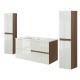 EVA Chêne Moka et Blanc brillant cannelé - largeur 100 cm + 2 colonnes