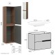 Meuble largeur 100cm + vasque intégrée + 2 colonnes