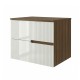 EVA Chêne Moka et Blanc brillant cannelé - largeur 60 cm