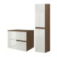 EVA Chêne Moka et Blanc brillant cannelé - largeur 60 cm + 1 colonne