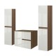EVA Chêne Moka et Blanc brillant cannelé - largeur 60 cm + 2 colonnes