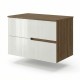EVA Chêne Moka et Blanc brillant cannelé - largeur 80 cm