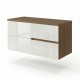 EVA Chêne Moka et Blanc brillant cannelé - largeur 100 cm