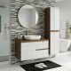 EVA Chêne Moka et Blanc brillant cannelé - largeur 100 cm + 1 colonne