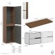 2 meubles de 60cm de large + plateau + 1 colonne
