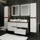 EVA Chêne Moka et Blanc brillant cannelé - Largeur 120 cm + 2 colonnes