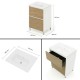 LISBONA meuble vasque sur pied Blanc laqué 2 tiroirs Chêne naturel 60 cm