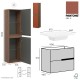 Meuble largeur 80 cm + vasque + 1 colonne