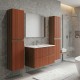 EVA Chêne Moka et Brique cannelé - Largeur 80 cm + 2 colonnes