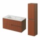 EVA Chêne Moka et Brique cannelé - Largeur 60 cm