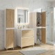 LISBONA meuble vasque 2 tiroirs Blanc Chêne naturel 60 cm + 2 colonnes