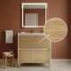 LISBONA meuble vasque 2 tiroirs Blanc Chêne naturel 80 cm