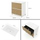 LISBONA meuble vasque 2 tiroirs Blanc Chêne naturel 80 cm