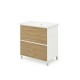 LISBONA meuble vasque 2 tiroirs Blanc Chêne naturel 80 cm