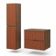 EVA Chêne Moka et tiroirs Brique cannelé - Largeur 60 cm + 1 colonne
