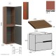 Meuble largeur 60 cm + plateau + 1 colonne