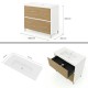 LISBONA meuble vasque 2 tiroirs Blanc Chêne naturel 100 cm