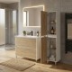 LISBONA meuble vasque 2 tiroirs Blanc Chêne naturel 100 cm