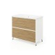 LISBONA meuble vasque 2 tiroirs Blanc Chêne naturel 100 cm