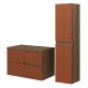 EVA Chêne Moka et tiroirs Brique cannelé - Largeur 80 cm + 1 colonne