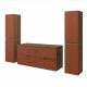 EVA Chêne Moka et tiroirs Brique cannelé - Largeur 120 cm + 2 colonnes